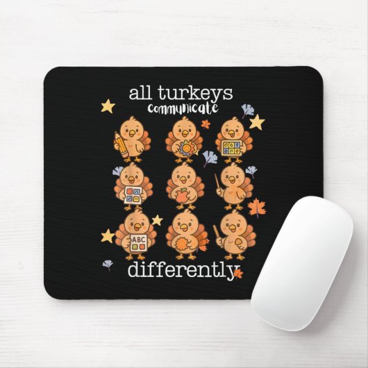 All Turkeys Communicate Differently Thanksgiving A マウスパッド (マウス)