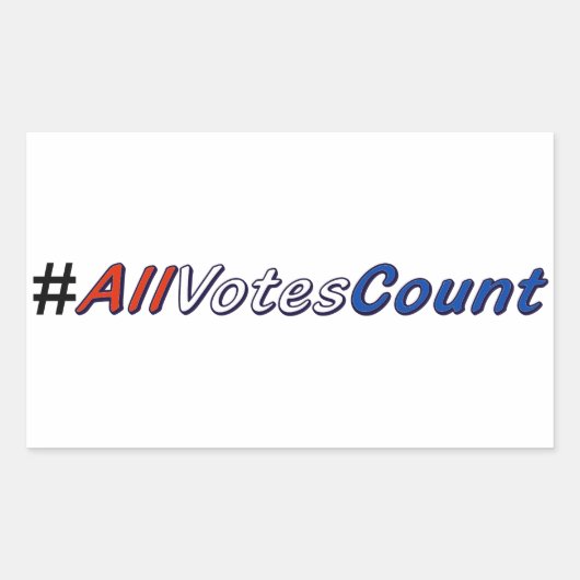 All Votes Count Red White and Blue Stickers 長方形シール (正面)