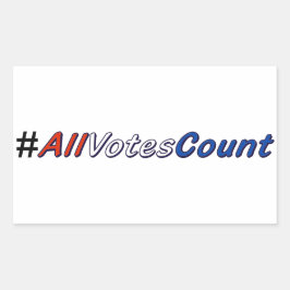 All Votes Count Red White and Blue Stickers 長方形シール