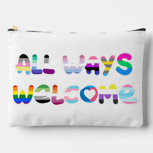 All Ways Welcome LGBTQIA+包括同性愛者プライド アクセサリーポーチ
