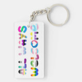 All Ways Welcome LGBTQIA+包括同性愛者プライド キーホルダー (裏面)