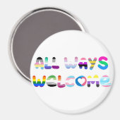 All Ways Welcome LGBTQIA+包括同性愛者プライド マグネット (正面/裏面)