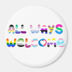 All Ways Welcome LGBTQIA+包括同性愛者プライド マグネット