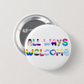 All Ways Welcome LGBTQIA+包括同性愛者プライド 缶バッジ (正面&裏面)