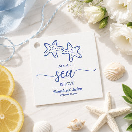 All we Sea is Love シックなヒトデ カップル ウェディング フェイバータグ