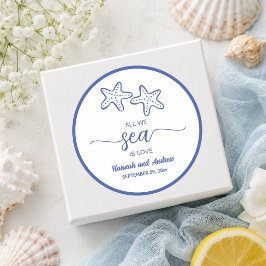 All we Sea is Love シックなヒトデ カップル ウェディング ラウンドシール