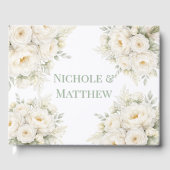 All White Floral Wedding ゲストブック (正面)