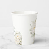 All White Floral Wedding 紙コップ (左)