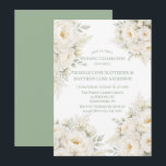 All White Floral Wedding Celebration 招待状<br><div class="desc">Celebrate your special day with timeless elegance using this watercolor wedding invitation featuring soft white peonies and ivory roses arranged in all four corners. Designed with an airy, romantic feel, the delicate floral border frames a clean, blank center—perfect for adding your custom wedding details. This all-white floral design reflects the...</div>