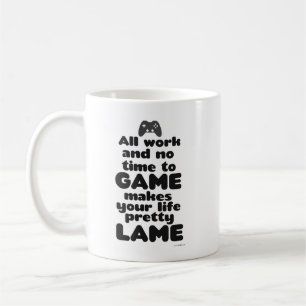 All Work No Time To Video Gamer Lifeモットー コーヒーマグカップ