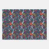 All Year Navyフローラギフト ラッピングペーパーシート (正面2)