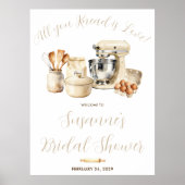 All You Knead is Love! Bridal Shower Welcome Sign ポスター (正面)