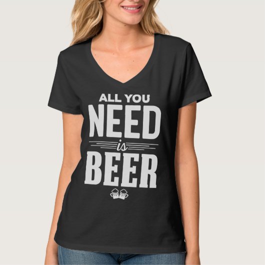 All You Need Is Beer Funny Brew Beer Drinking Love Tシャツ (正面)