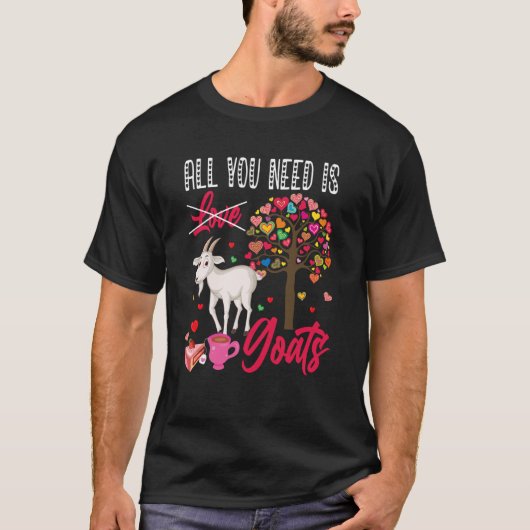 All You Need Is Goats Valentine's Day Hearts Farme Tシャツ (正面)