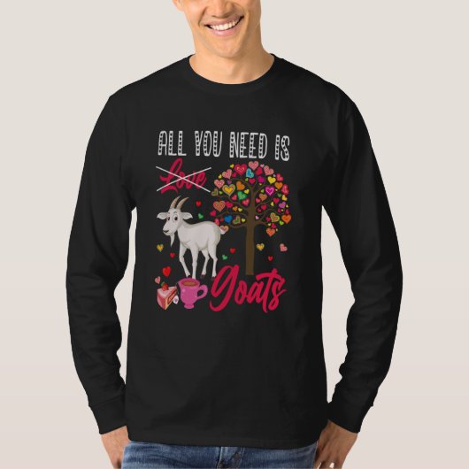 All You Need Is Goats Valentine's Day Hearts Farme Tシャツ (正面)