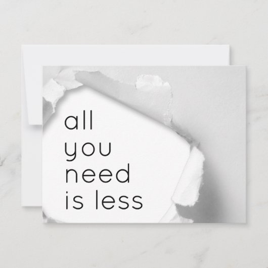 All you need is less (正面)