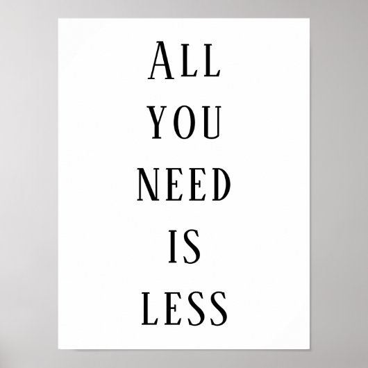 All you need is less ポスター (正面)
