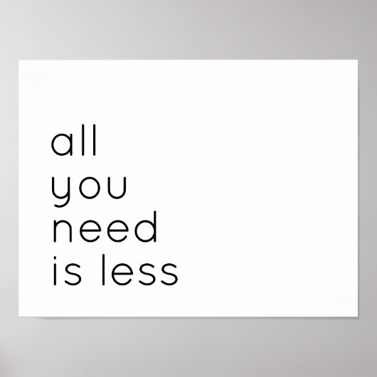 All you need is less ポスター (正面)