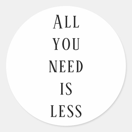All you need is less ラウンドシール (正面)