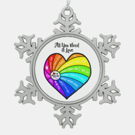 All You Need is Love スノーフレークピューターオーナメント