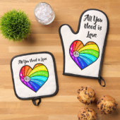 All You Need is Love 鍋つかみ&鍋敷きセット (トップダウン)