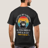 All You Need Is Love & A Cat T-Shirt, Funny Cat Lo Tシャツ (裏面)