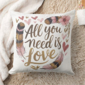 All You Need Is Love – A Gentle Boho Whisper クッション (ブランケット)