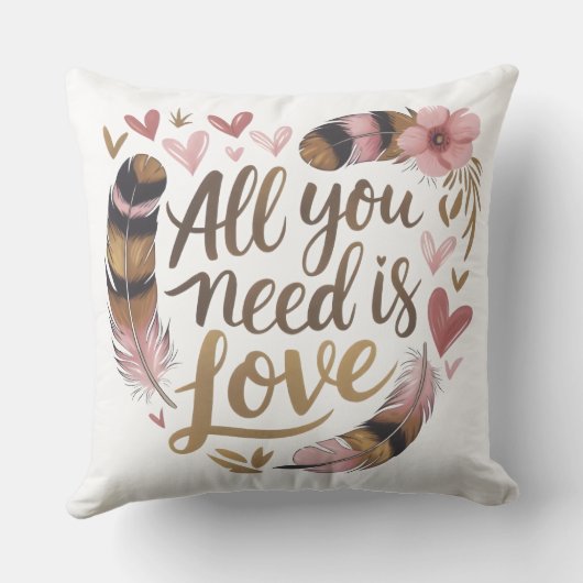 All You Need Is Love – A Gentle Boho Whisper クッション (裏面)