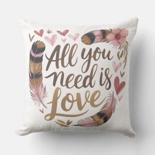 All You Need Is Love – A Gentle Boho Whisper クッション (正面)