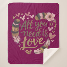 All You Need Is Love – A Gentle Boho Whisper シェルパブランケット