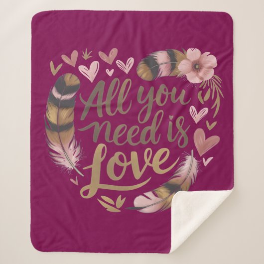 All You Need Is Love – A Gentle Boho Whisper シェルパブランケット (正面)