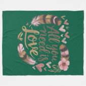 All You Need Is Love – A Gentle Boho Whisper フリースブランケット (正面(横))
