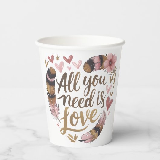 All You Need Is Love – A Gentle Boho Whisper 紙コップ (裏面)