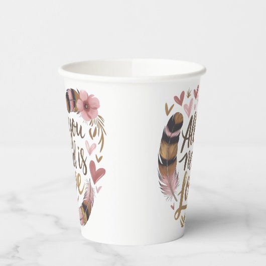 All You Need Is Love – A Gentle Boho Whisper 紙コップ (左)