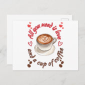 All you need is love and a cup of coffee ポストカード (正面/裏面)