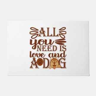 All you need is love and a Dog ドアマット