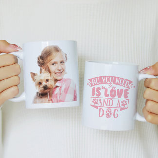 All You Need is Love and a Dog Photo コーヒーマグカップ
