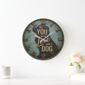 All You Need Is Love and a Dog Rustic ラージ壁時計 (ホーム)