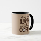 All you need is love and a good cup of coffee. マグカップ (正面右)