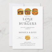All you need is Love and Burgers Engagement Party 招待状 (正面)