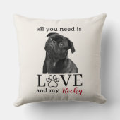 All You Need Is Love and My Dog – Custom Pet Name  クッション (裏面)