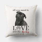 All You Need Is Love and My Dog – Custom Pet Name  クッション (裏面)