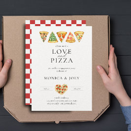 All you need is Love and Pizza Engagement Party 招待状