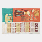 All You Need Is Love + Coffee Calendar Towel 2026 キッチンタオル (横)