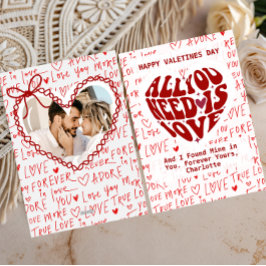  all You Need Is Love Red Heart Valentines Day シーズンカード