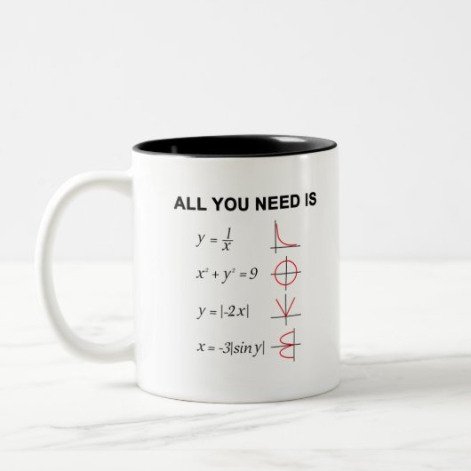All You Need Is Love Tee Math, Teacher T-Shirt.pn ツートーンマグカップ (左)