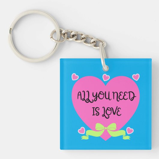 All You Need Is Love – Valentine Heart Design キーホルダー (正面)
