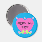 All You Need Is Love – Valentine Heart Design マグネット (正面/裏面)