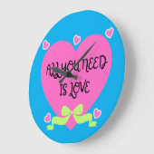 All You Need Is Love – Valentine Heart Design ラージ壁時計 (傾斜)
