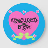 All You Need Is Love – Valentine Heart Design ラージ壁時計 (正面)